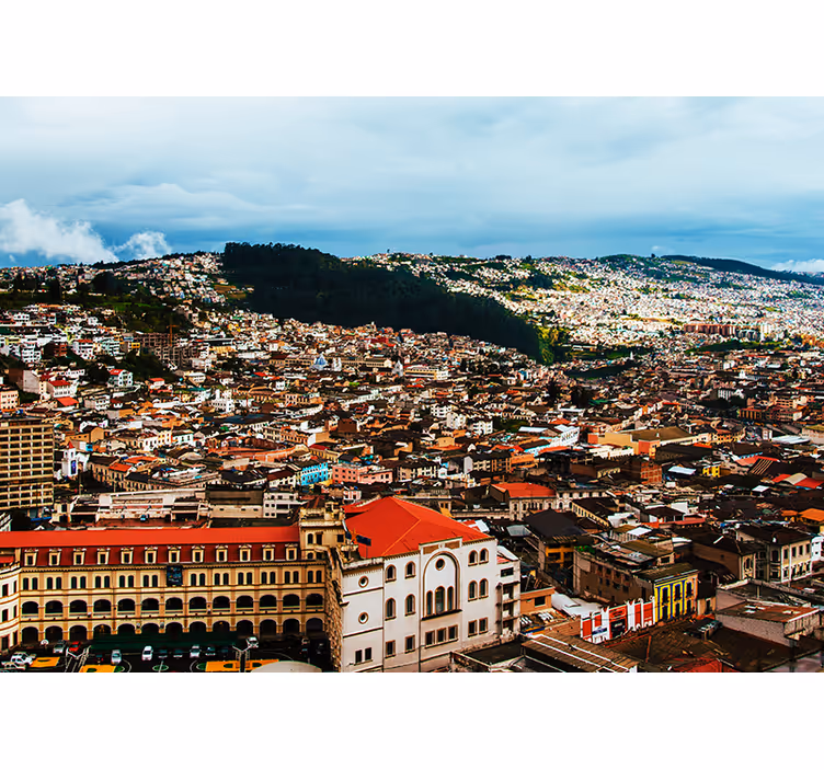Tapisserie ville vue sur le paysage urbain andin - TenStickers