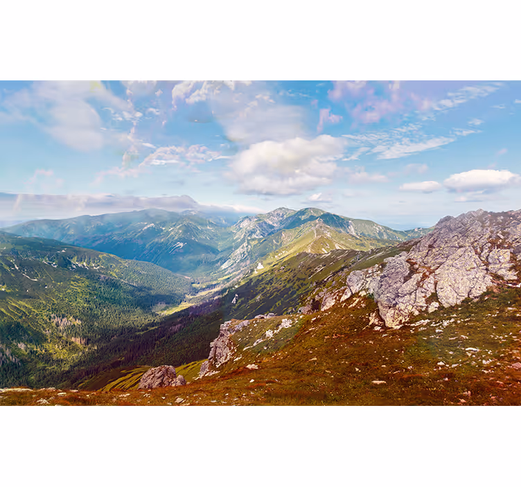 Tapisserie montagne vue panoramique - TenStickers