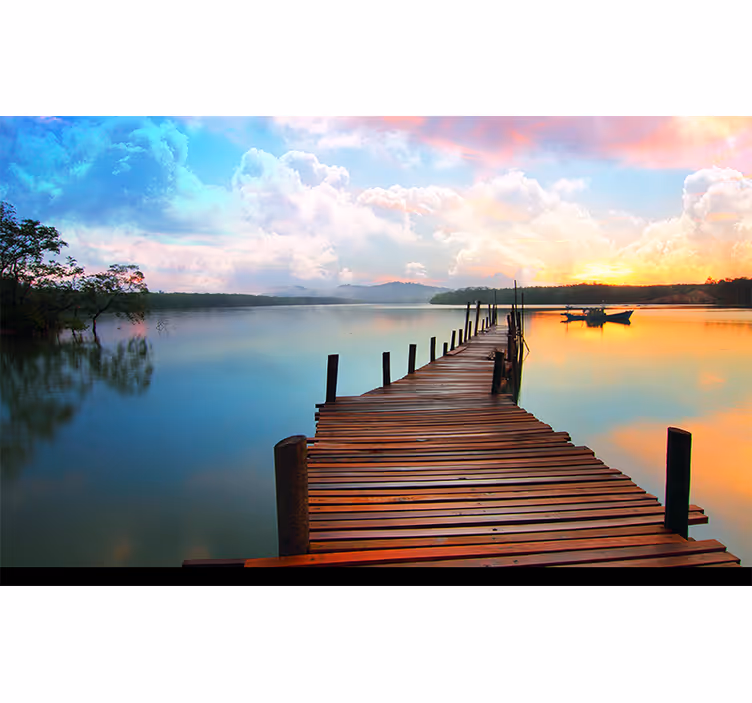 Tapisserie murale paysage chemin aquatique serein - TenStickers