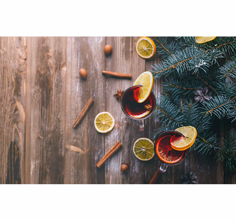 Papier peint cuisine Vin chaud de noël - TenStickers