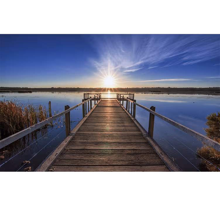 Photo murale plage avec un pont en bois - TenStickers