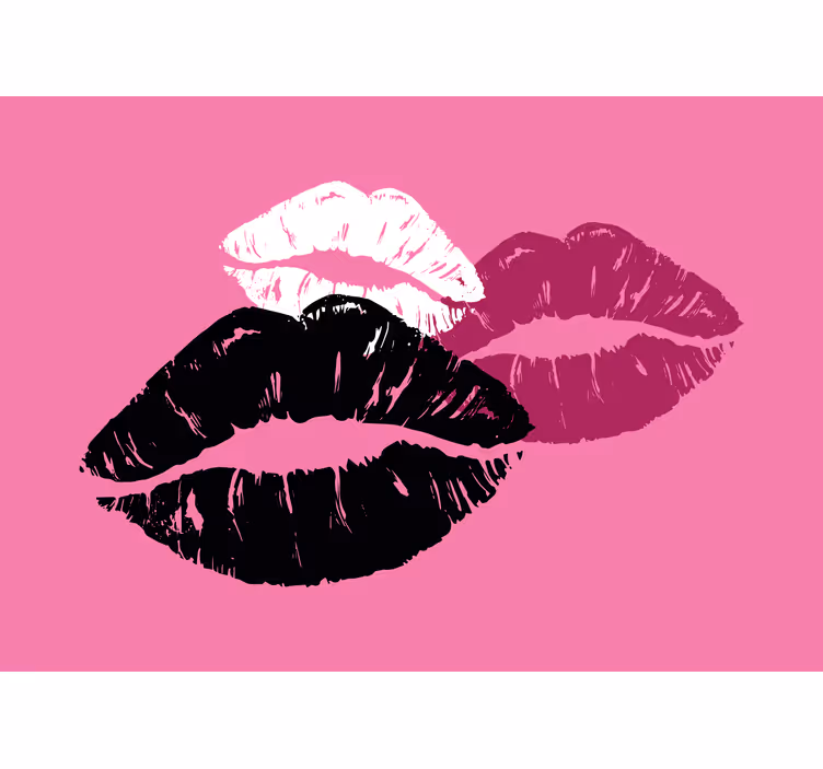 Tapisserie murale amour l'art de l'empreinte du baiser - TenStickers