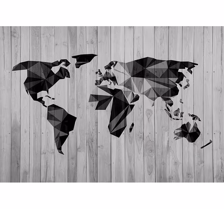 Photo murale carte du monde formes géométriques - TenStickers