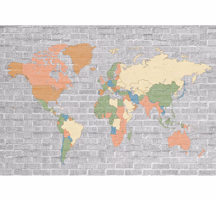 Tapisserie carte du monde atlas mondial complet - TenStickers