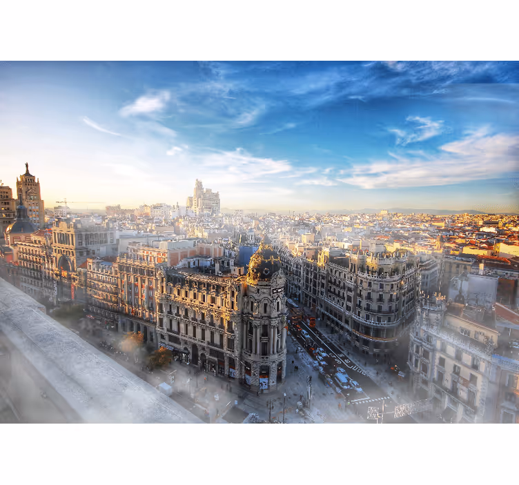 Tapisserie madrid vue panoramique de madrid - TenStickers