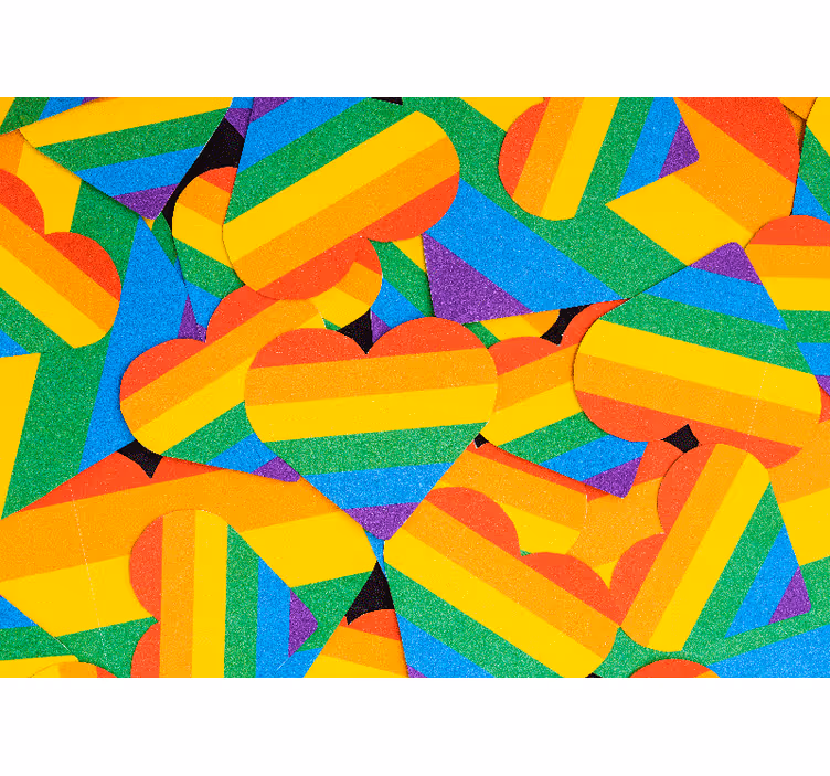 Tapisserie murale amour motifs de coeur colorés - TenStickers