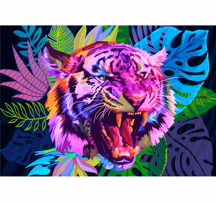 Papier peint 3D Tigre 3d dans la galaxie - TenStickers