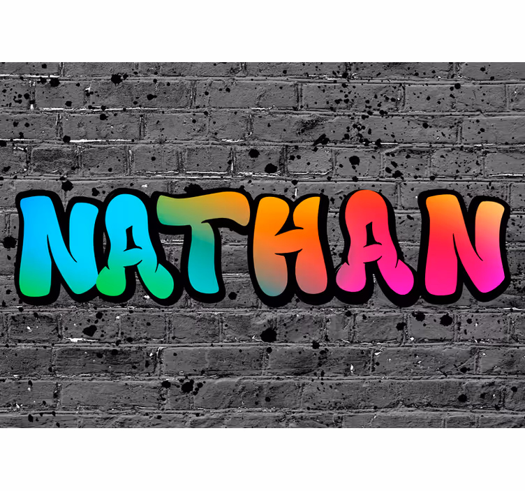 Tapisserie phrase art de nom vibrant - TenStickers