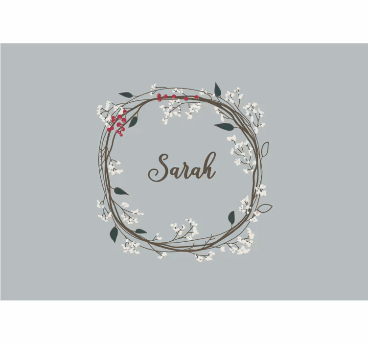 Tapisserie chambre enfant cercle de noms floraux - TenStickers