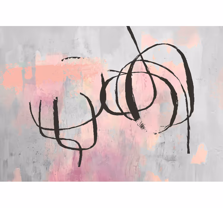 Tapisserie murale abstraite lignes courbes dynamiques - TenStickers