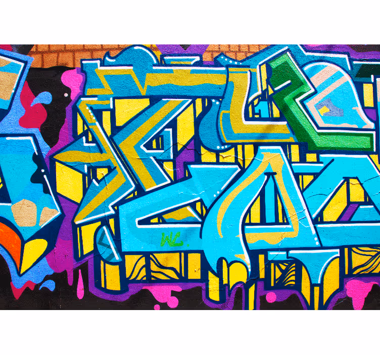 Tapisserie graffiti expression urbaine vibrante - TenStickers