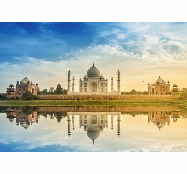 Tapisserie ville reflet du taj mahal - TenStickers