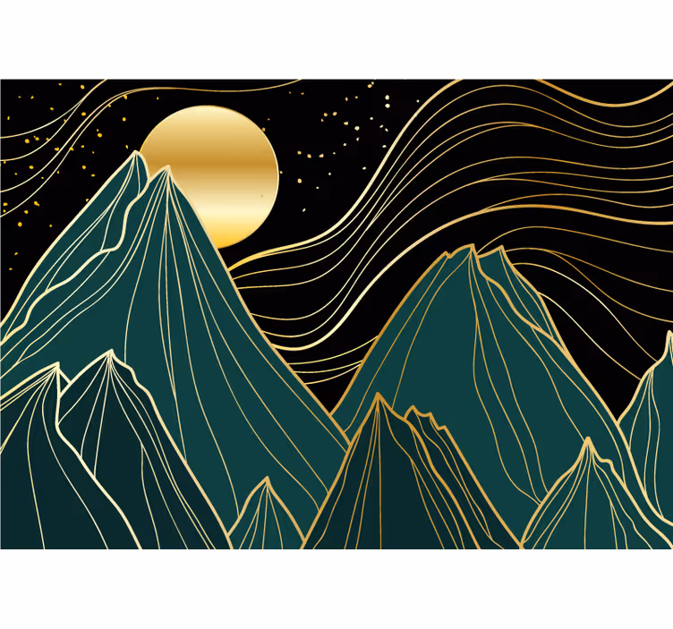 Papier peint mural montagne Abstrait - TenStickers