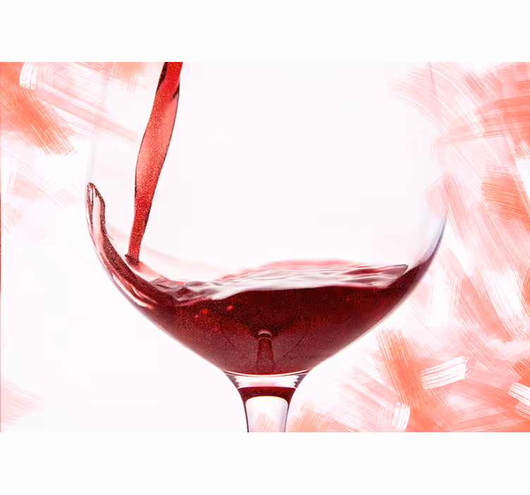 Tapisserie murale amour éclaboussure de verre à vin - TenStickers