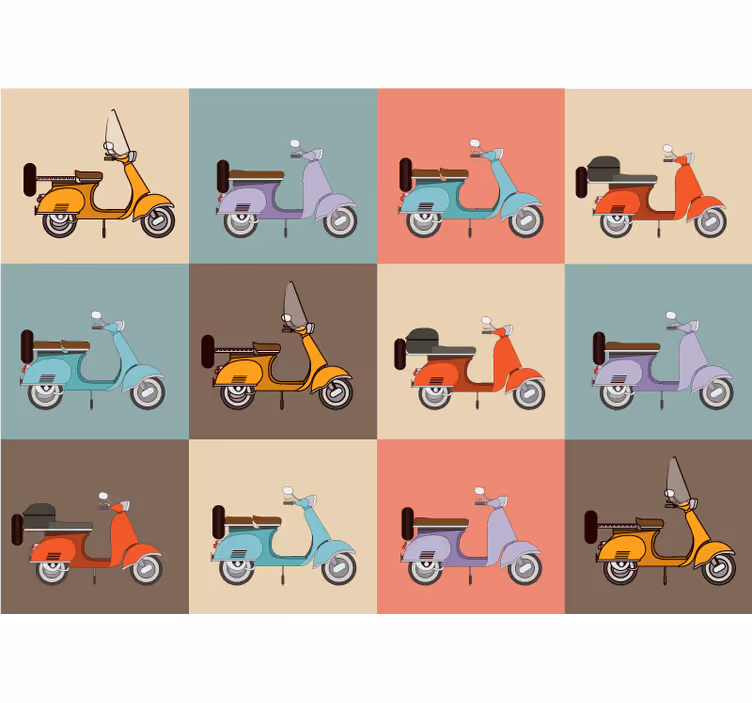 Tapisserie véhicules modèle de scooter rétro - TenStickers