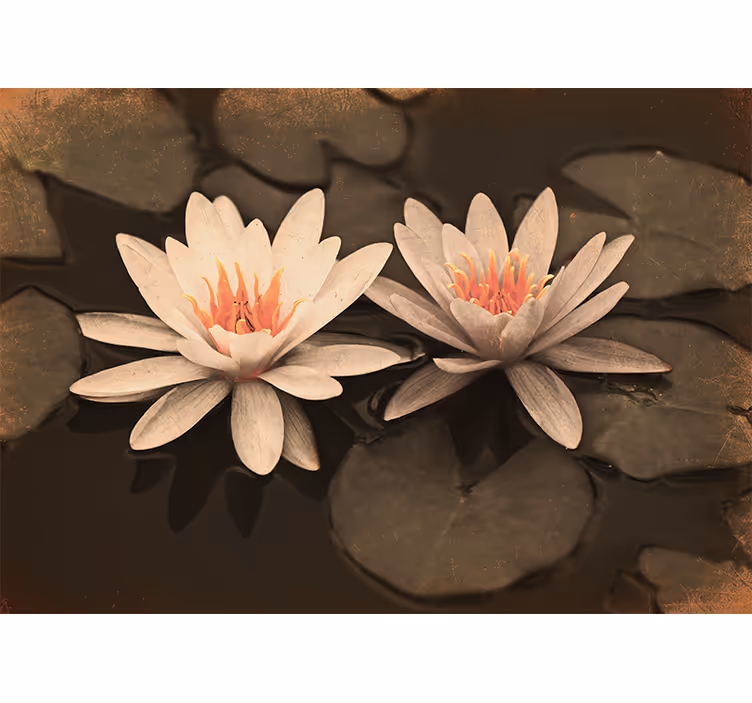 Tapisserie murale coquelicots paire de fleurs de lotus - TenStickers