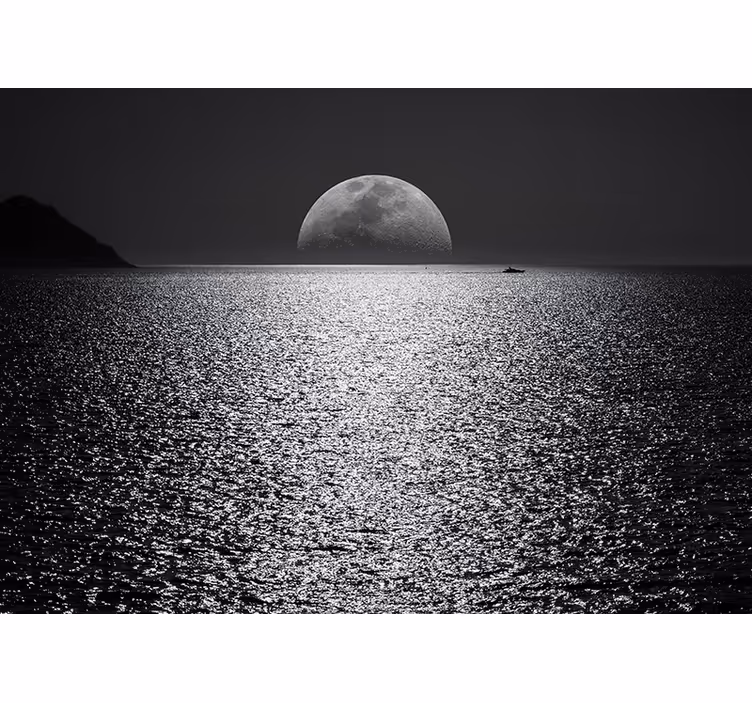 Tapisserie mer vue au clair de lune - TenStickers