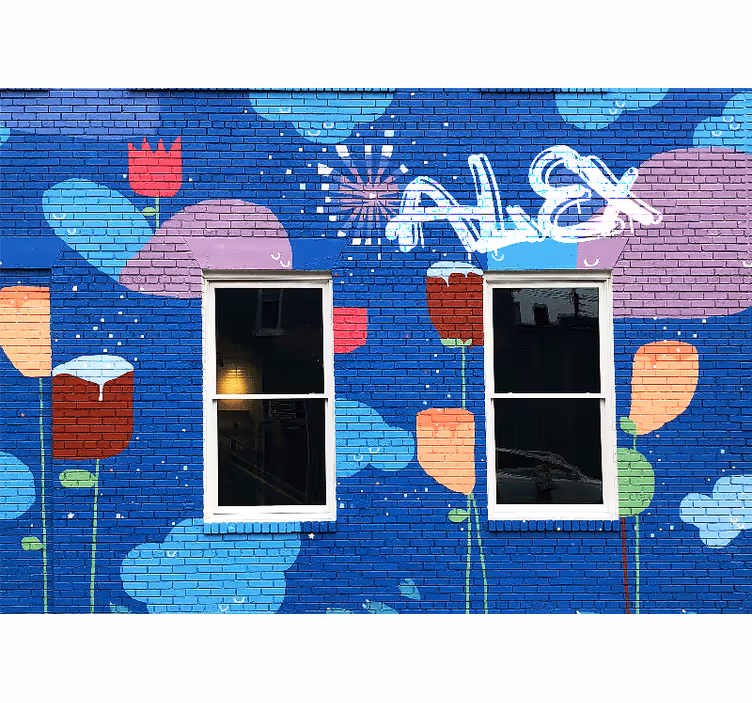 Papier peint design Mur abstrait et coloré - TenStickers