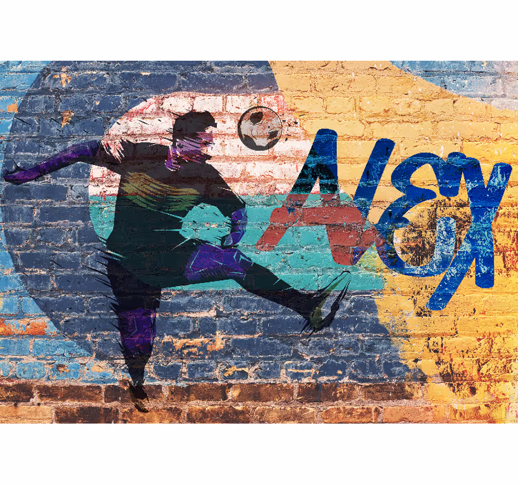 Papier peint chambre ado Graffitis de football colorés - TenStickers