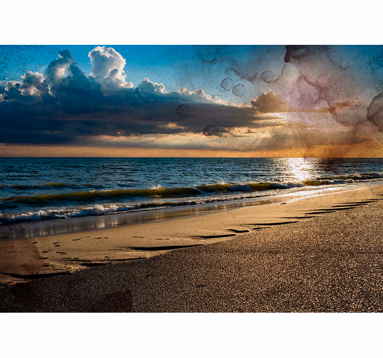 Papier peint mural mer Coucher de soleil sur la mer du nord - TenStickers