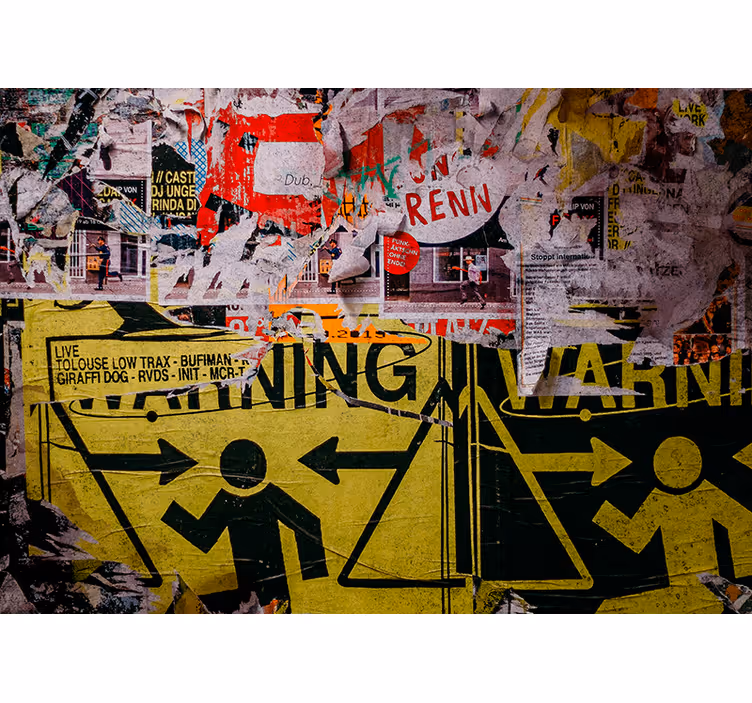 Papier peint vintage Arraché des affiches - TenStickers