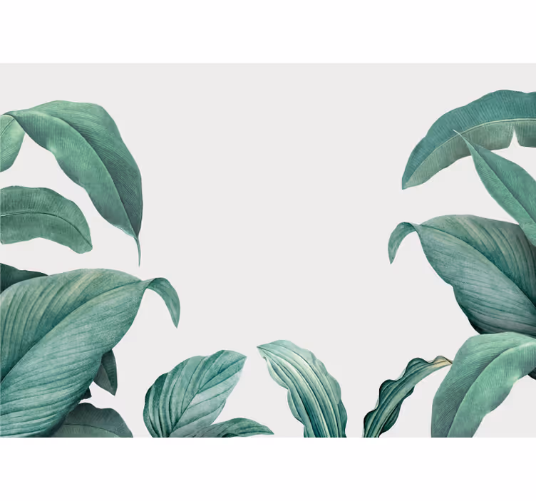 Tapisserie nature composition de feuilles luxuriantes - TenStickers