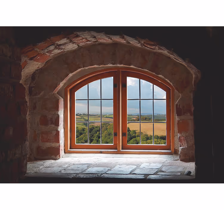 Papier peint 3D Fenêtre avec vue sur le ciel - TenStickers