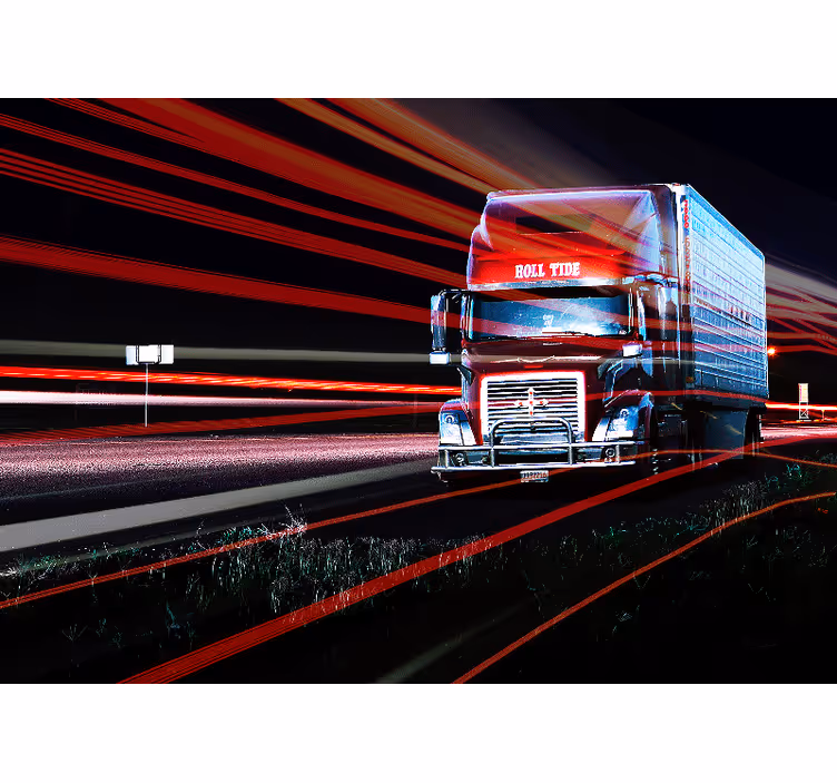 Papier peint mural Camion avec beaucoup de lumières - TenStickers