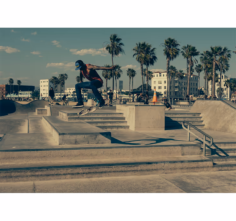 Tapisserie graffiti skateur en action - TenStickers