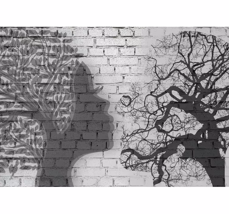 Tapisserie murale art silhouette de femme - TenStickers