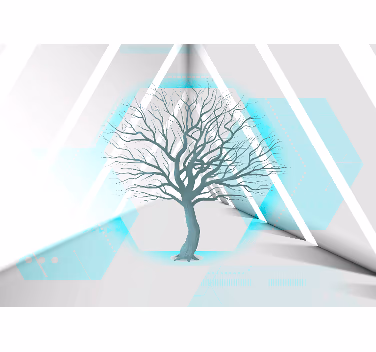 Tapisserie murale arbre design géométrique - TenStickers