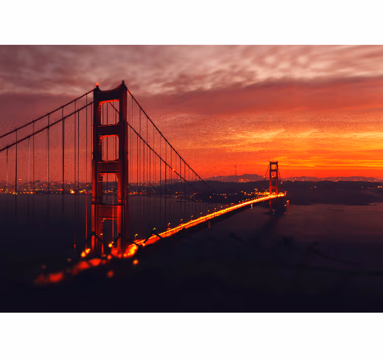 Tapisserie ville arche du golden gate - TenStickers