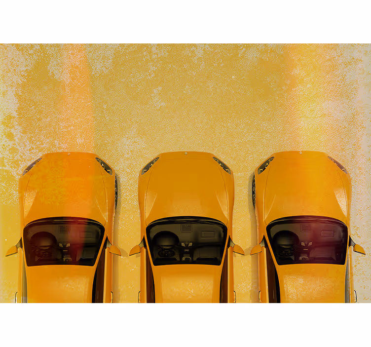 Tapisserie véhicules voitures de sport jaunes - TenStickers