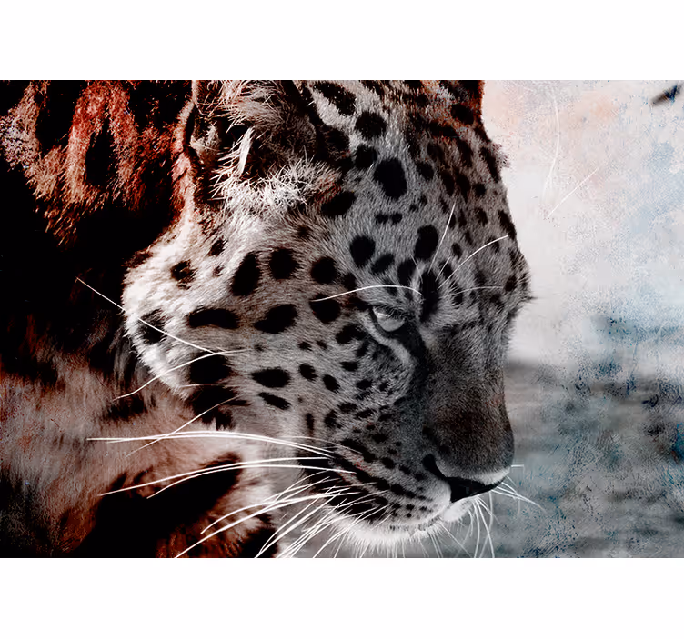 Tapisserie murale animaux portrait de léopard en gros plan - TenStickers