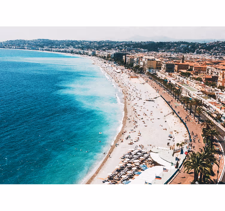 Tapisserie ville plage paradisiaque française - TenStickers
