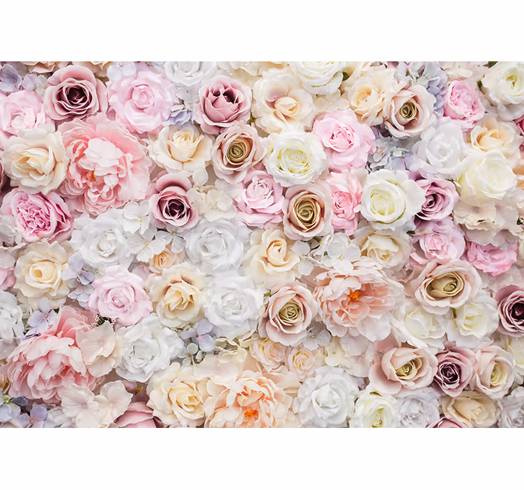 Papier peint mural de fleurs Beau fond de roses - TenStickers