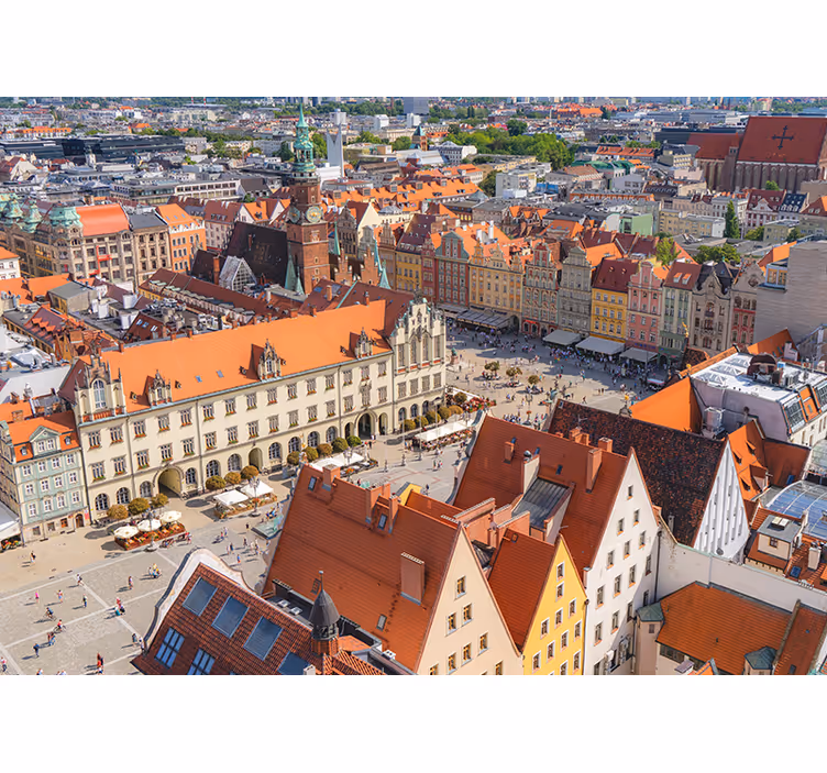 Tapisserie ville vue sur le paysage urbain historique - TenStickers