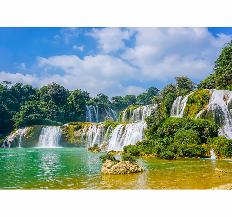 Tapisserie cascade vue sur des chutes tranquilles - TenStickers