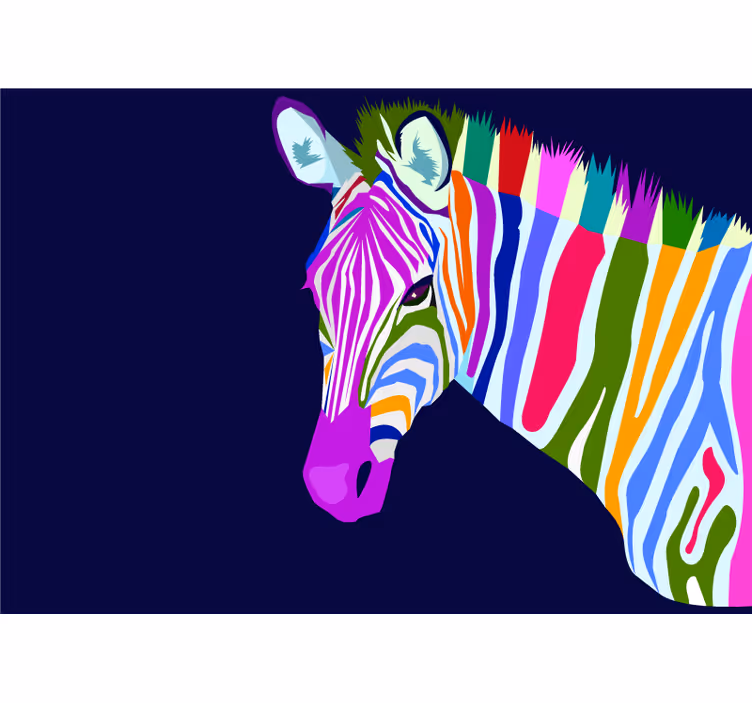 Papier peint mural d'animaux Zèbre multicolore - TenStickers