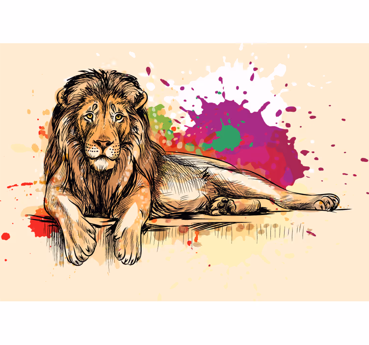 Tapisserie lion image de lion royal - TenStickers