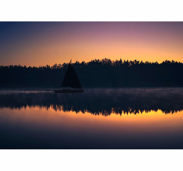 Tapisserie murale paysage reflet d'eau calme - TenStickers