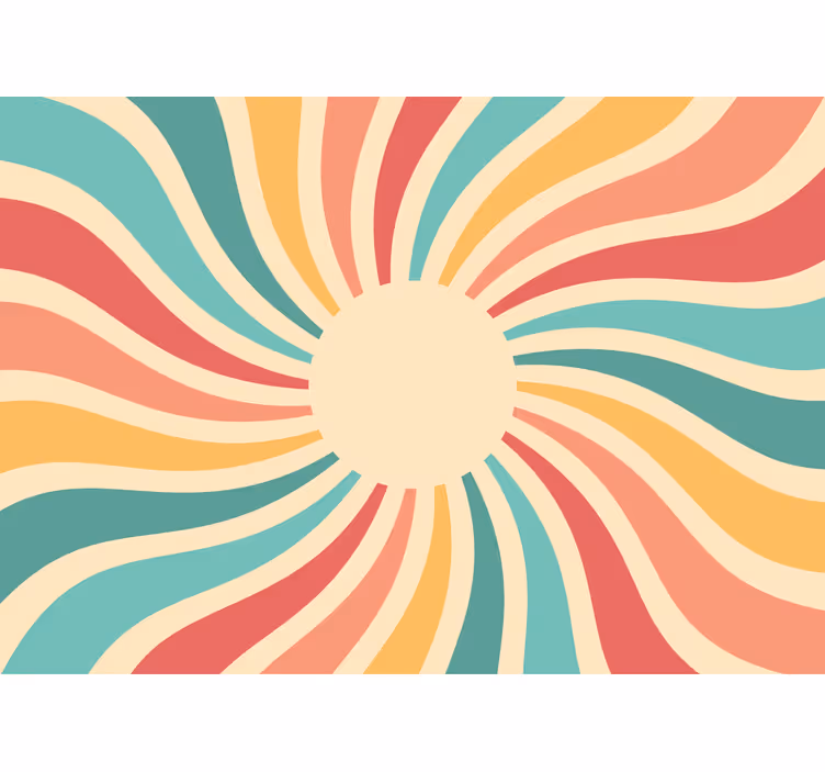 Papier peint vintage Pop coucher de soleil des années 70 - TenStickers