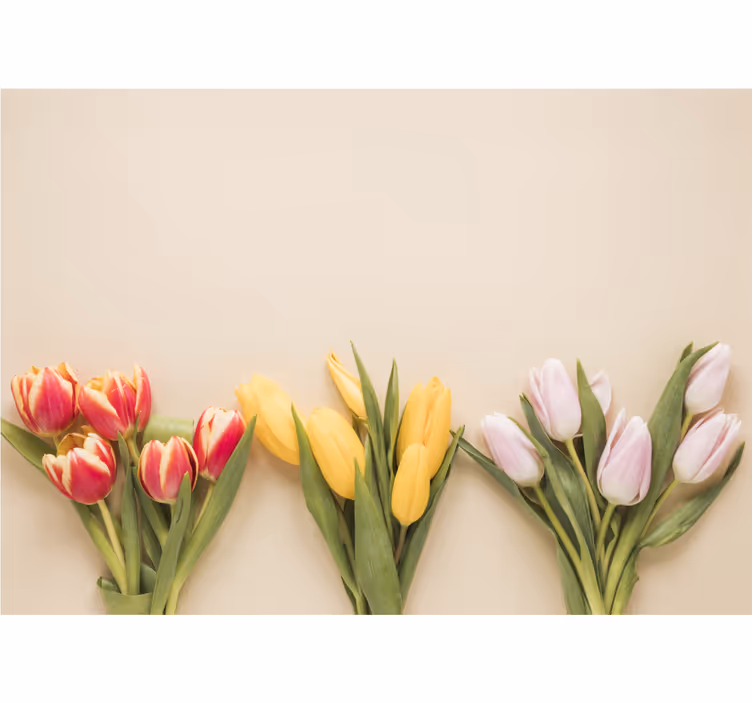 Tapisserie fleur arrangement de tulipes colorées - TenStickers