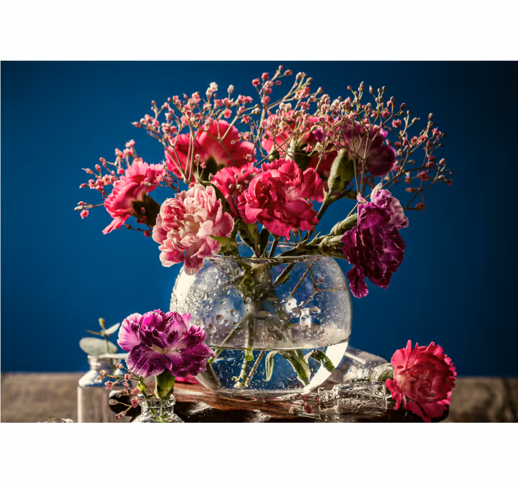 Tapisserie fleur composition de fleurs vives - TenStickers