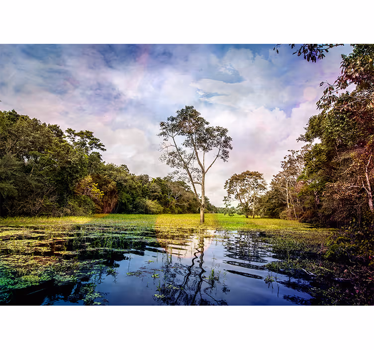 Tapisserie murale paysage scène de nature paisible - TenStickers