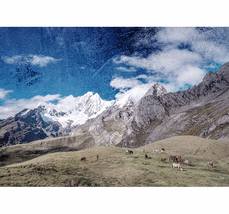 Tapisserie murale paysage chaîne de montagnes majestueuse - TenStickers