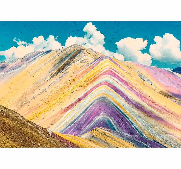 Tapisserie murale paysage sommets colorés - TenStickers