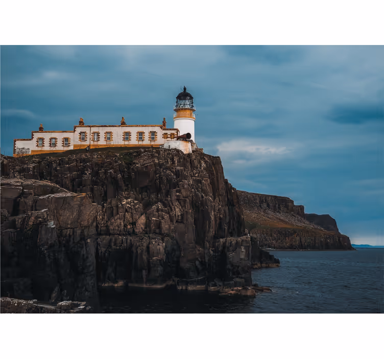 Tapisserie murale paysage phare sur falaises - TenStickers