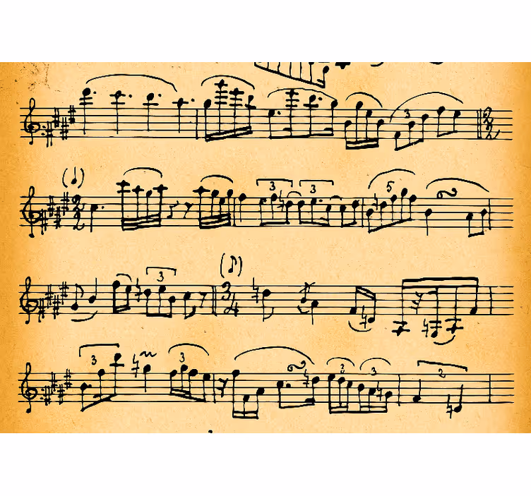 Papier peint de musique Partition de musique ancienne - TenStickers