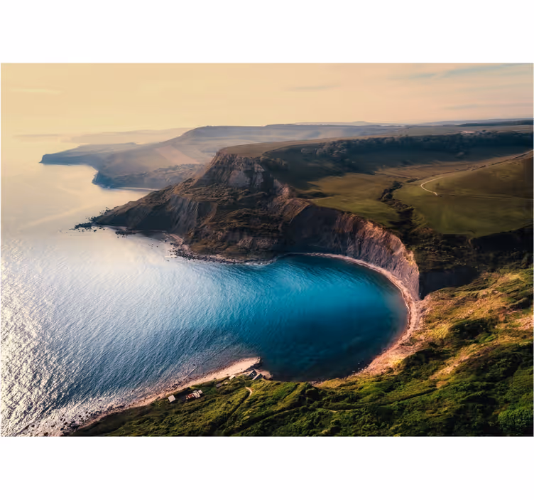 Tapisserie murale paysage horizon côtier luxuriant - TenStickers